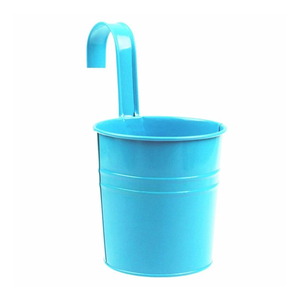

High Quality 10 Colors Hanging Flower Pot Hook Wall Pots iron Flower Holder Balcony Garden Planter Home Decor Plant Pots