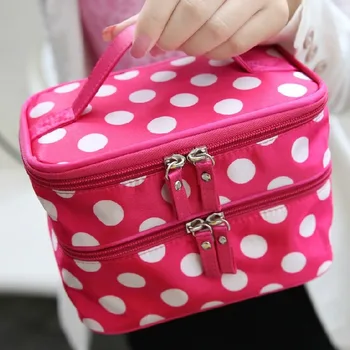 

Cosmetic bag double cosmetic bag Korean version of the new large cartoon waterproof square bag