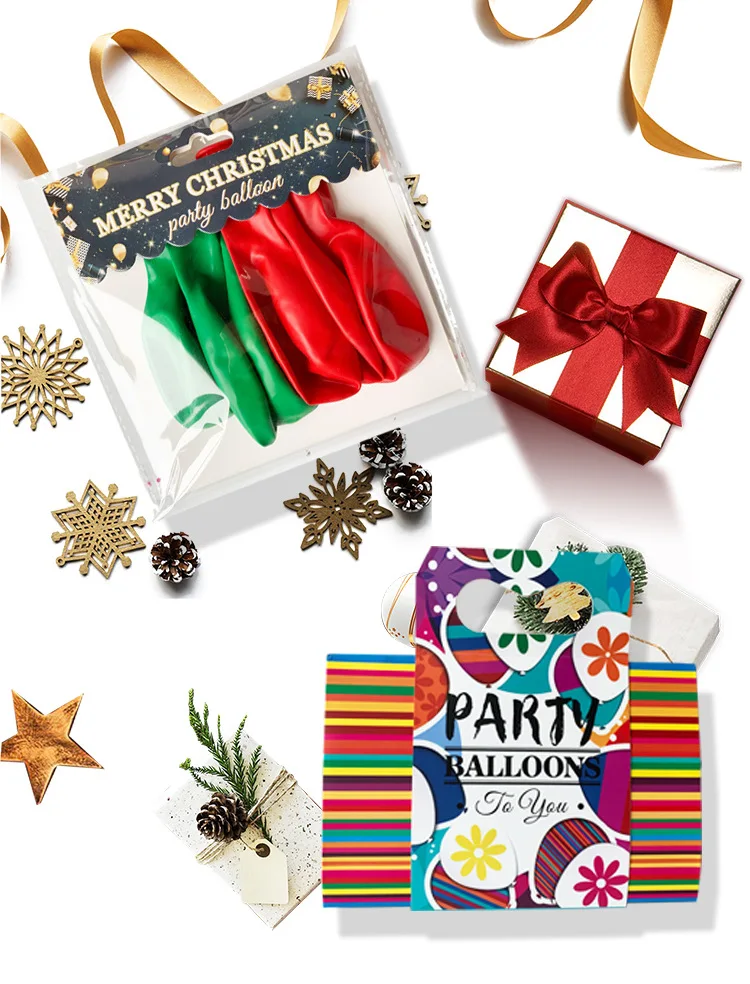 5sets Christmas hotel shopping school school layout 12 inch Christmas latex balloon flag balloon chain set wholesale bulk price