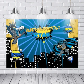 

Batman Backdrop for Boys Newborn Photography Backgrounds Vinyl Custom Superhero Backdrops for Photo Studio 7x5ft