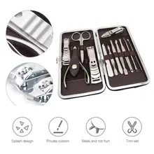 Маникюрные инструменты для ногтей комплект ногтей машинка для стрижки волос, пинцет для выщипывания, Ножи маникюрные наборы с чехол для ухода за ногтями Маникюрный аксессуар 12 шт./компл