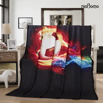 

niobomo New 2020 Fashion plaid bedspread blankets for bed high quality blanket 3D 100%Polyester Kung Fu Football patter 150cm*2