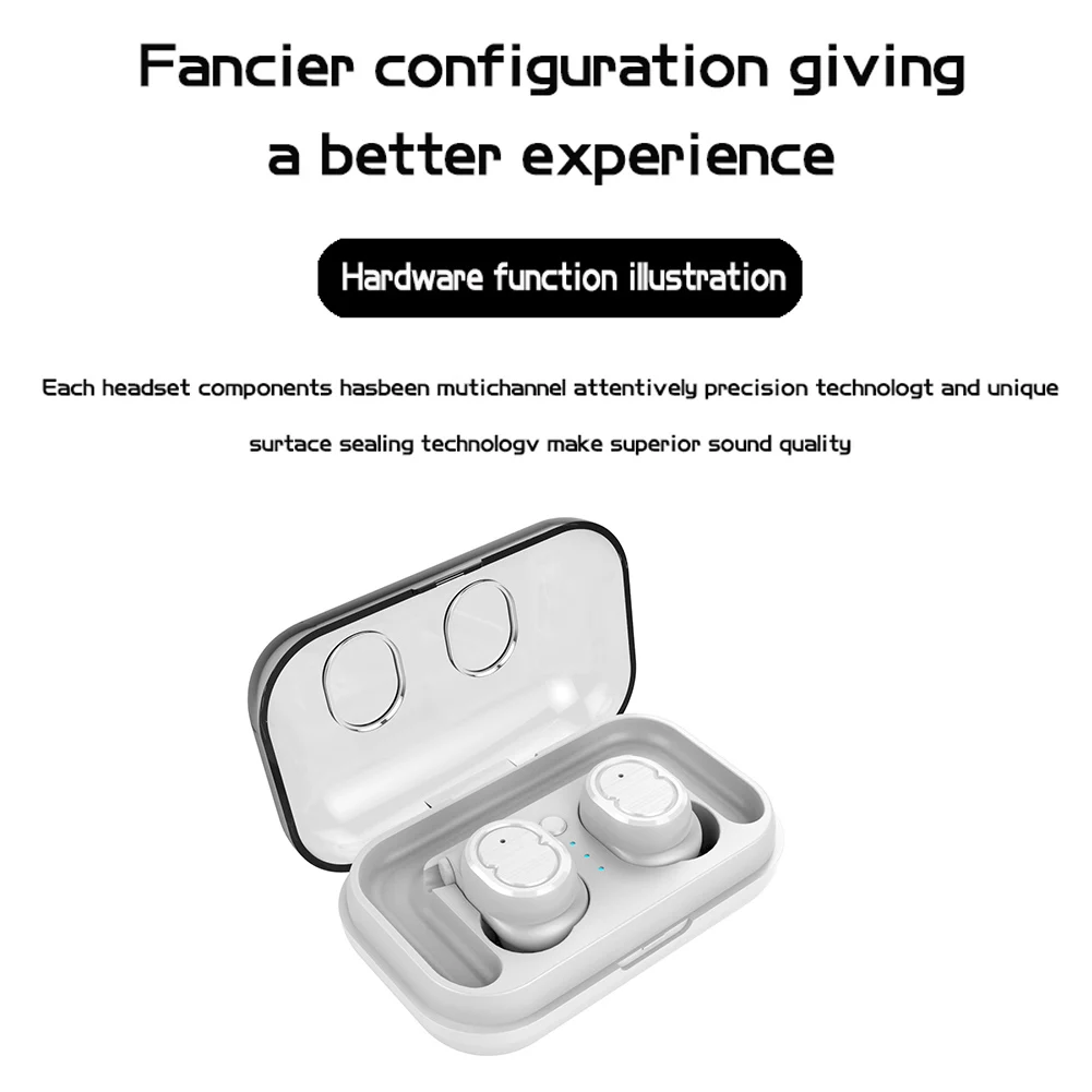 Sports Touch Sontrol Bluetooth 5.0 Wireless Earphones Running In-ear Headset