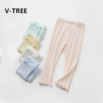 

V-TREE Girls Leggings Cotton Baby Girls Pantyhose Casual Thin Section Summer Leggings Cute Cropped Trousers
