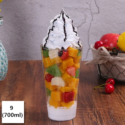 700ml model 9 Моделирование Sundae модельная обманка фруктовая чашка для мороженого образец пластика для сливочного мороженого реквизит игрушечная Имитация пищевых продуктов - Цвет: 700ml model 9