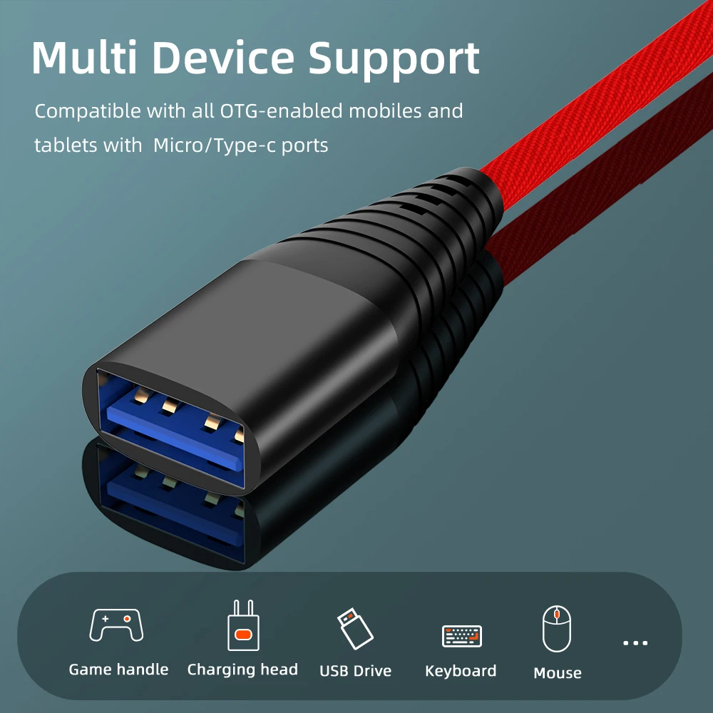 2 в 1 USB C Micro кабель мобильный телефон OTG зарядный адаптер для Samsung S9 Huawei P30 0