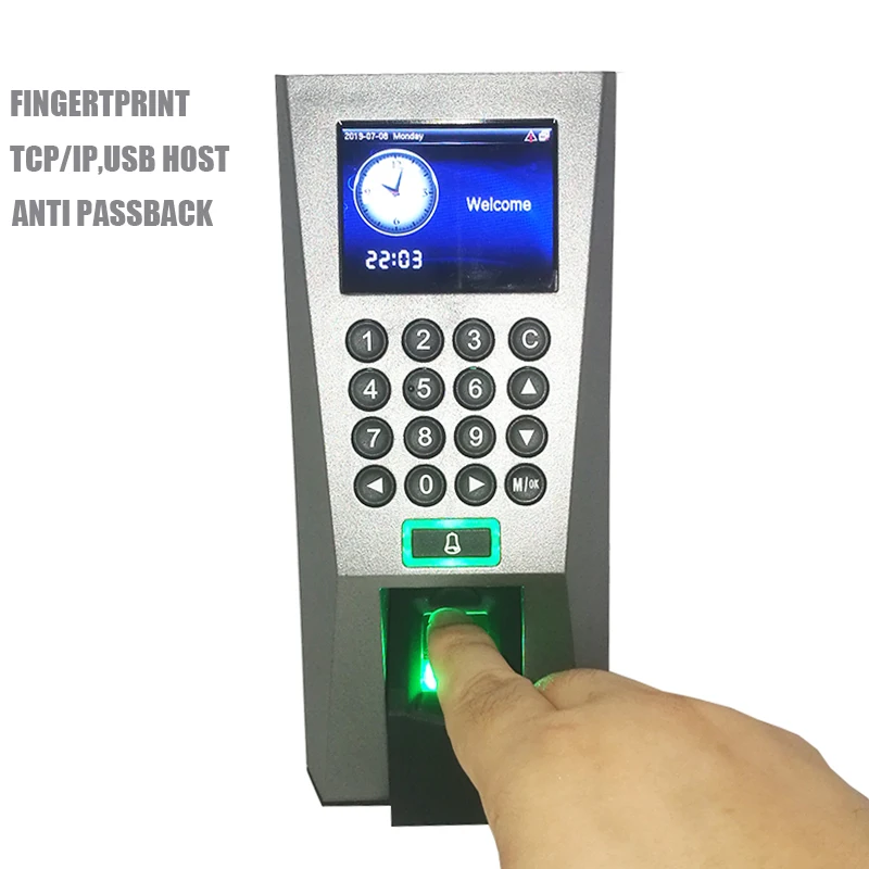 F18 Spanish Menu Fingerprint Access Control System Optional Card