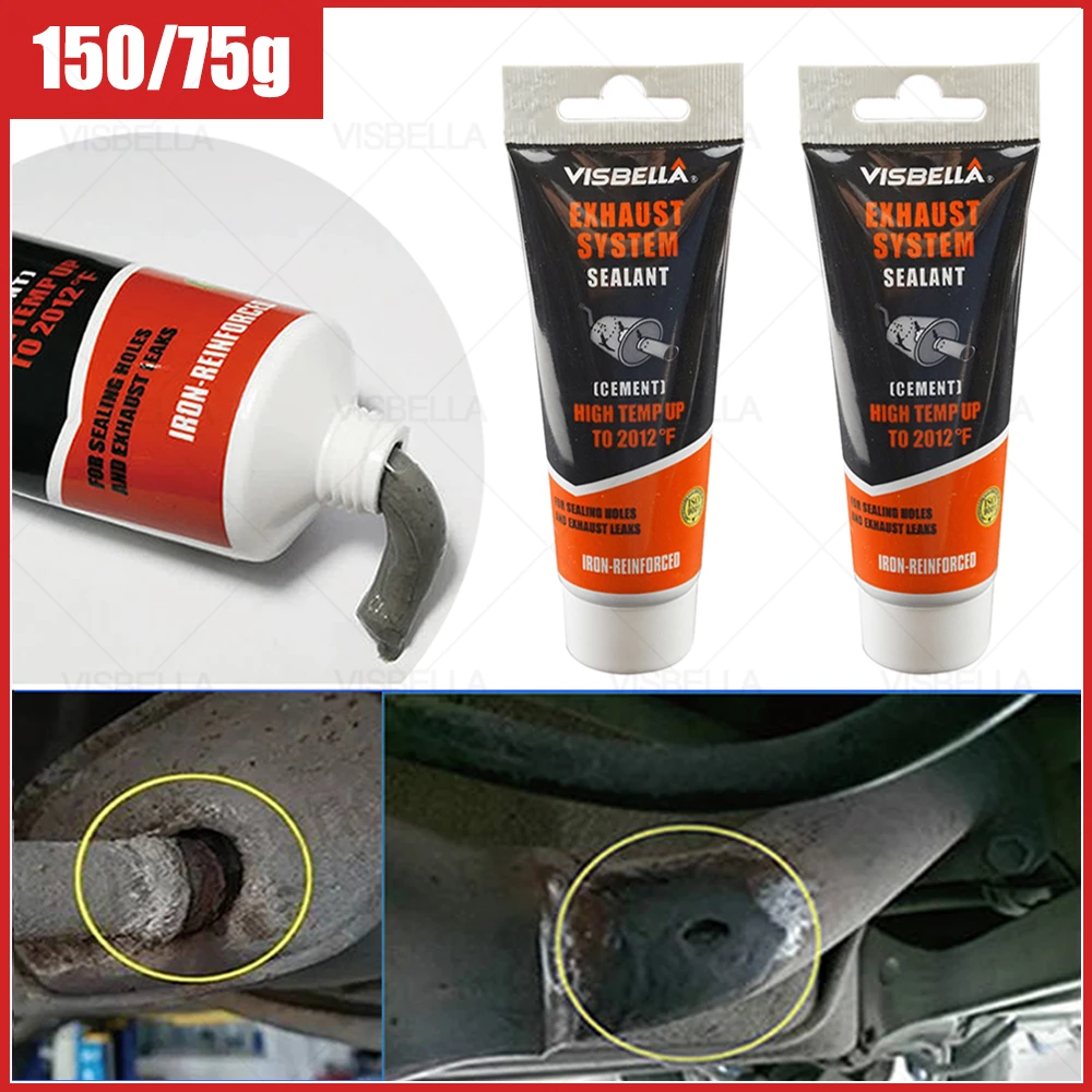 VISBELLA Sistema pasta de escape, Kits de reparación de tuberías de alta temperatura a 1100C, grietas de cemento, silenciador de tubo de escape, sellador adhesivo|sealant adhesive|exhaust sealantcrack repair kit -