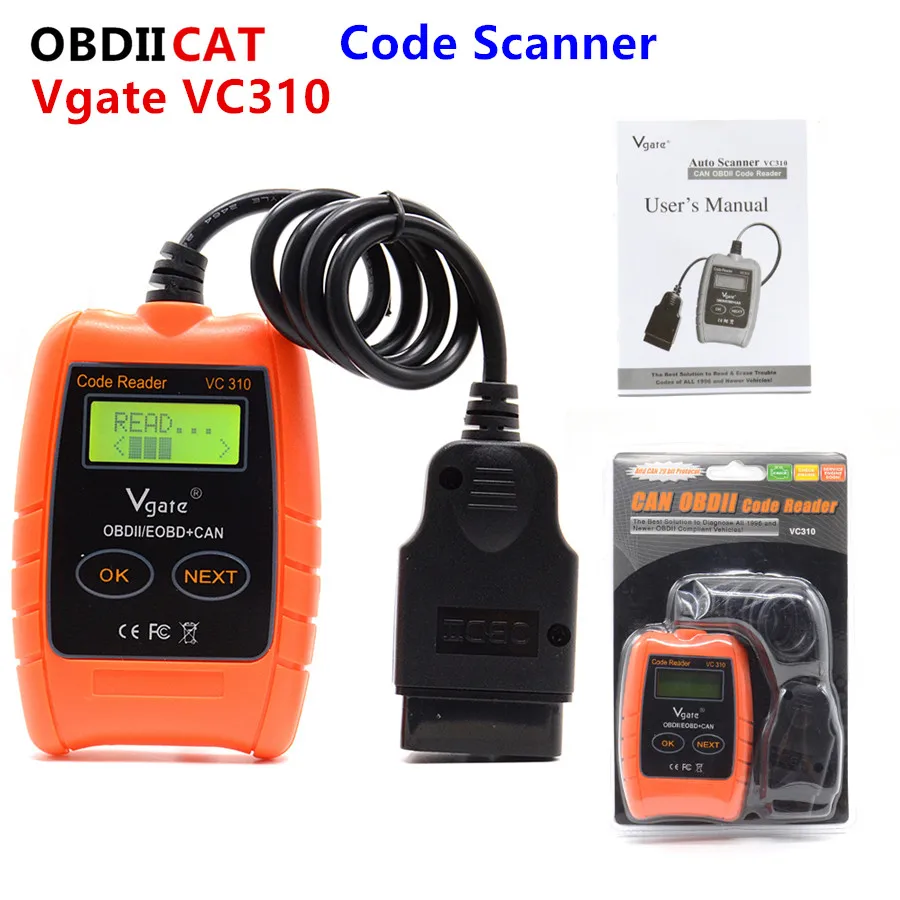 Новейший автомобильный сканер Vgate VC310 CAN OBD2 считыватель кодов OBD2/EOBD + и