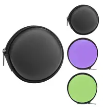 Портативный мини-раунд EVA чехол для наушников Bluetooth наушники кабель коробка для хранения цифровой линии зарядное устройство сумки для хранения черный фиолетовый зеленый