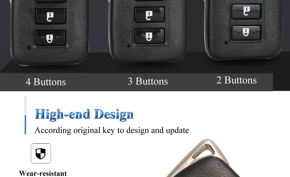 Jinyuqin 2/3/4 pulsante copertura Shell chiave auto remota per Lexus NX GS RX IS ES GX LX RC 200 250 350 LS 450H 300H sostituzione custodia chiave - Hdda75661744d4876b24a5d5475051d46i