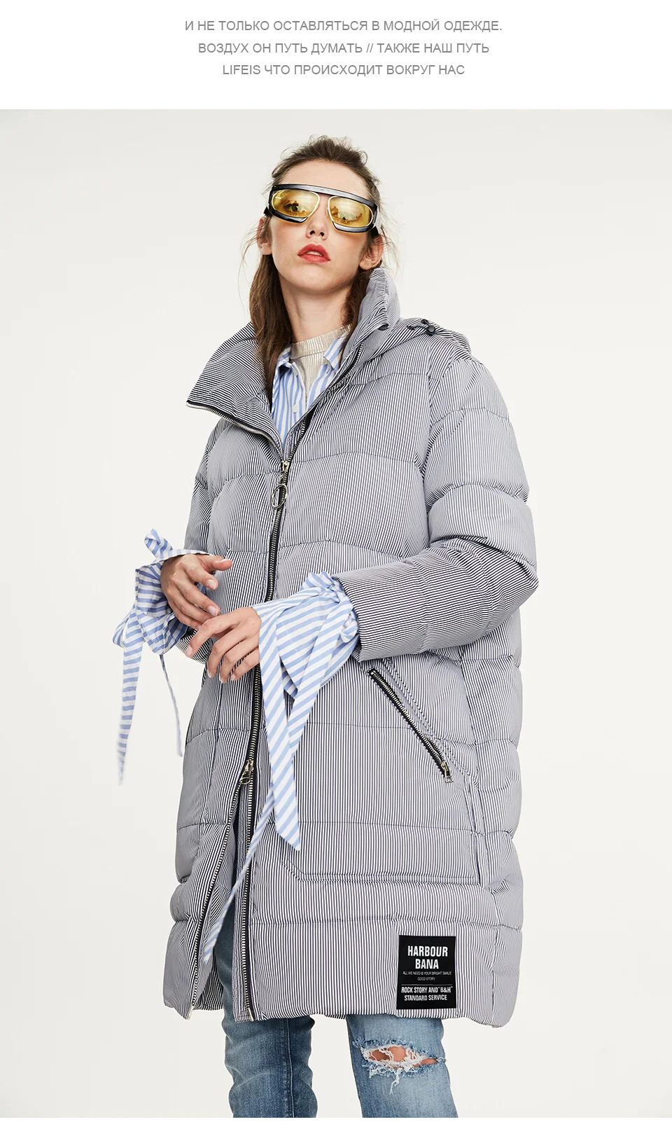 JAZZEVAR Зима новое поступление женский пуховик серый цвет верхняя одежда свободная высокое качество зимная куртка Y9060