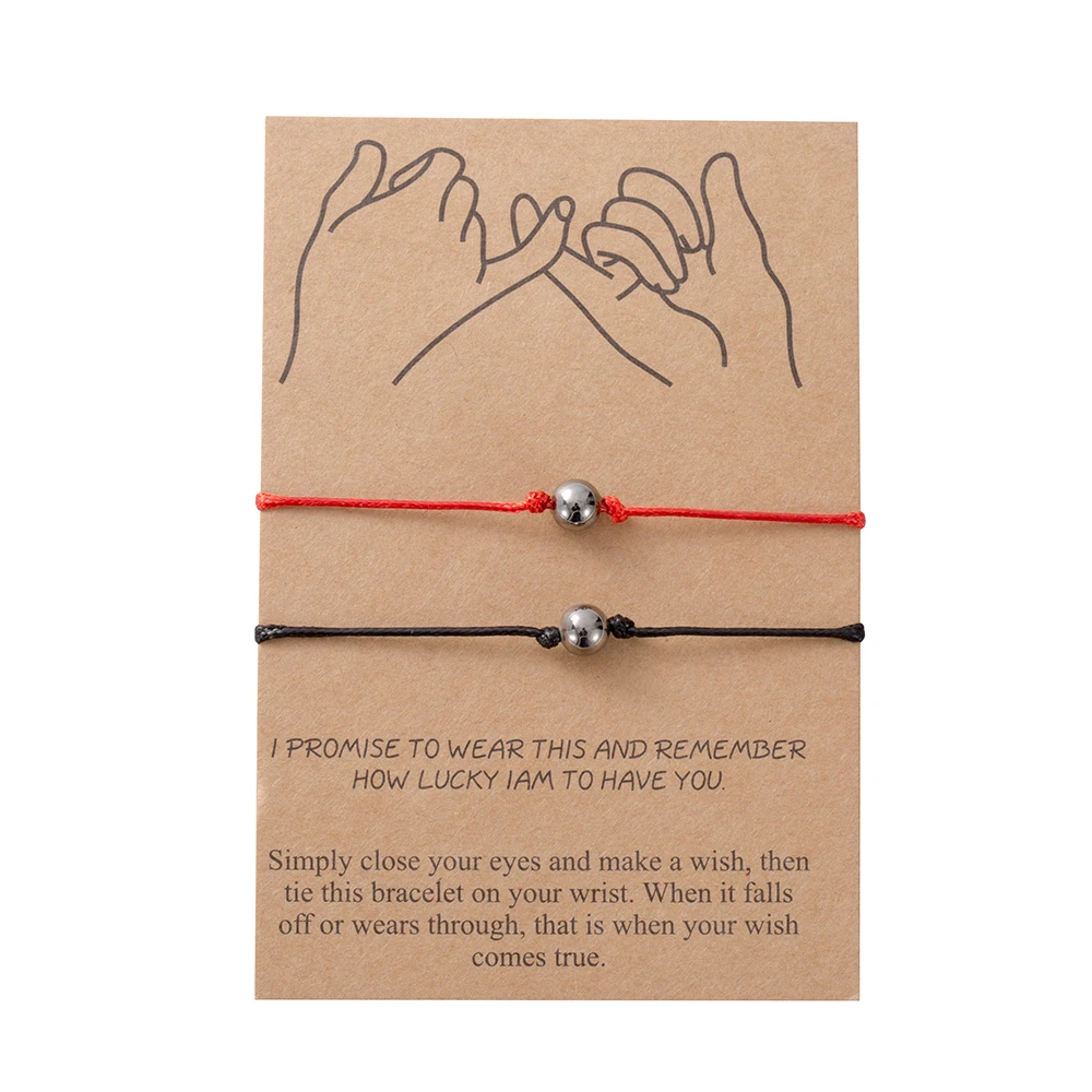 Eif Dock Handmade Braided Eight-character Lucky Couple Rope String Infinity Adjustable Bracelet For Women Male Lovers Friendship