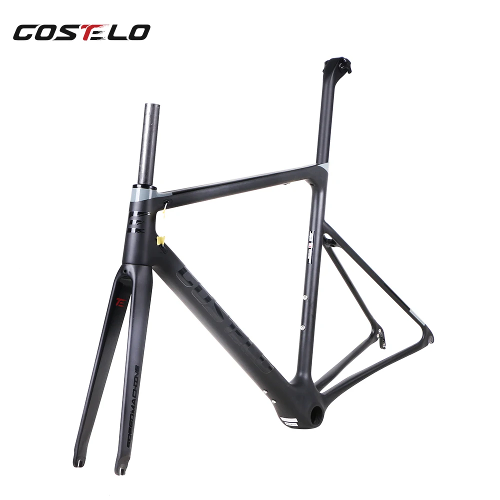 Cheap 766g only disc Costelo Speedmachine 1.0 ultra light carbon fiber road bike frame bicycle bicicleta frame seatpost fork headset 2