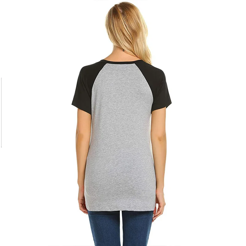 Summer Nursing Top Women Summer Breastfeeding Short Sleeve O-Neck T Shirt for Feeding Maternity Pregnancy Clothes