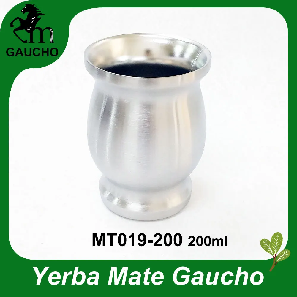 1PCS/Lot Yerba Mate Gourds Calabash Tea Infuser Sets Stainless Steel Double Wall Heat Insulated Easy Hold Hot sale MT019-200 - Color: No Logo