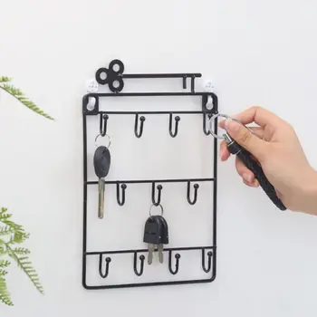 

Wrought Iron Storage Hook Door Key Hooks Porch Wrought Wall Rack Three-layer Home Storage Rack Decoration