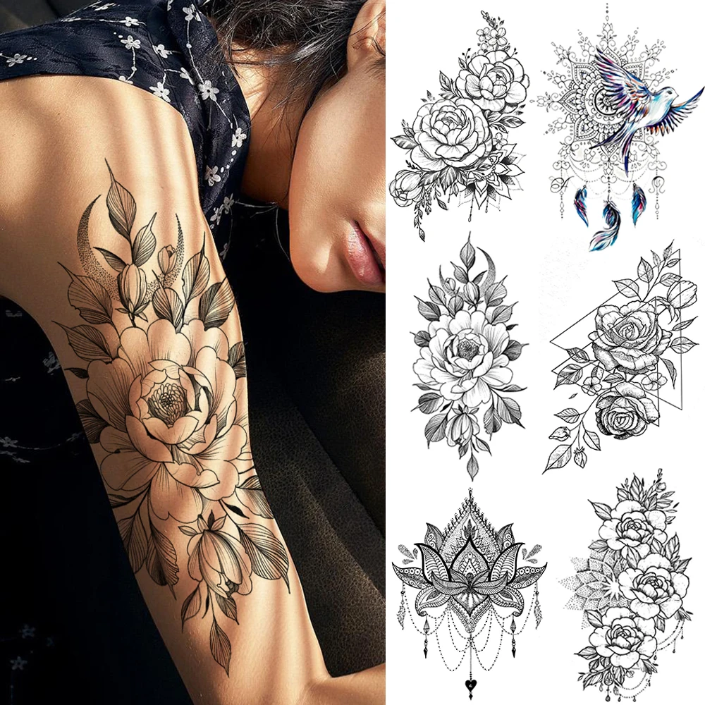 Мира Gigeon в стиле Ловец снов Серьги Henna Mandala цветов и птиц Тотем временная