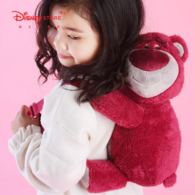 

Disney Story Strawberry Bear comes with fragrance pu plush backpack children's schoolbag shoulder