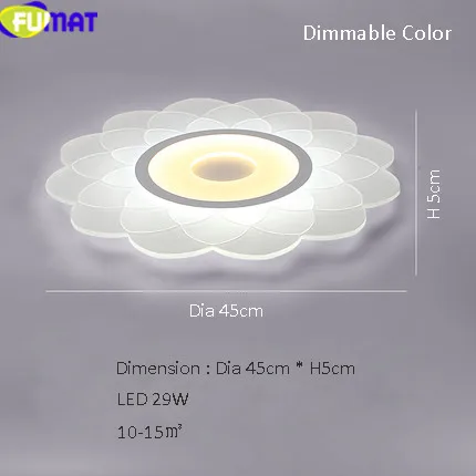 45cm dimmer w remote Современный потолочный светильник в форме цветка для столовой, гостиной, с регулируемой яркостью и дистанционным управлением, акриловый светодиодный светильник - Цвет корпуса: 45cm dimmer w remote