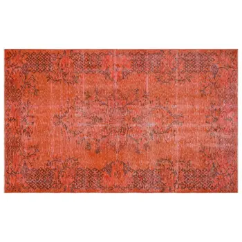 

Handmade Orange Vintage Overdyed Turkish Area Rug 157x253 Cm-5'2''X8'4''