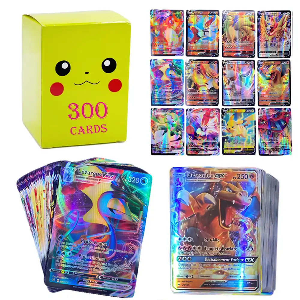 Carte Pokemon Version Francaise Avec 300 Pieces 100 Team 0 G X 150 V Vmax Ex mega Aliexpress