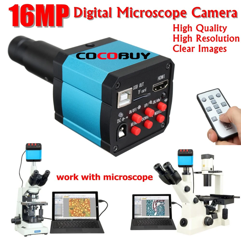16MP HDMI 1080P HD USB Digital Industry Microscope Camera TF Card Video Recorder