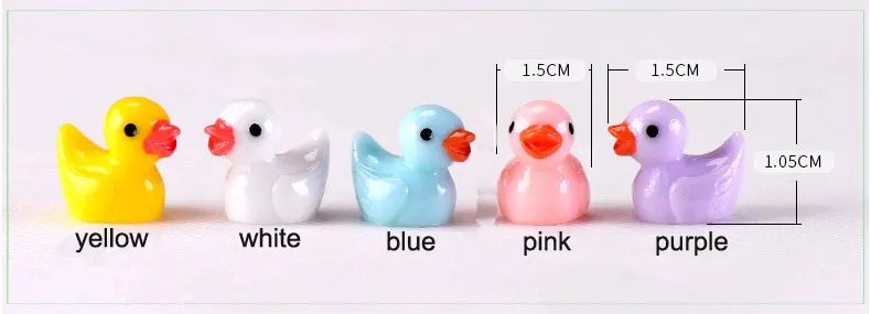 1set Cute Duck Miniature Figurine Ornaments For Home Yellow Ducklings Garden Easter Decor Slime Charms war figurines