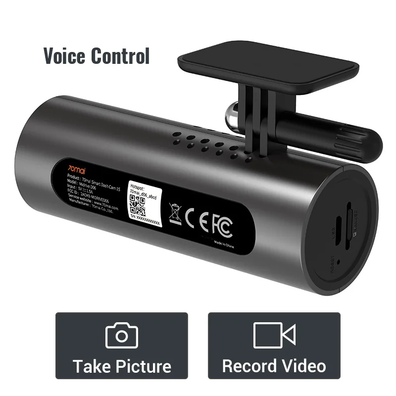 70mai Dash Cam 1S Car DVR Wifi 1080P HD Night Vision G-sensor Vehicle Camera Video Recorder English Voice Control Car Monitor reversing camera mirror