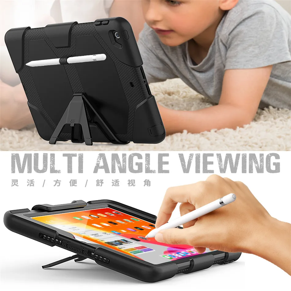 Чехол для iPad 10,2 7 7th gen A2200 A2197 Funda планшет противоударный жесткий чехол военный сверхпрочный Силиконовый прочный Чехол-подставка