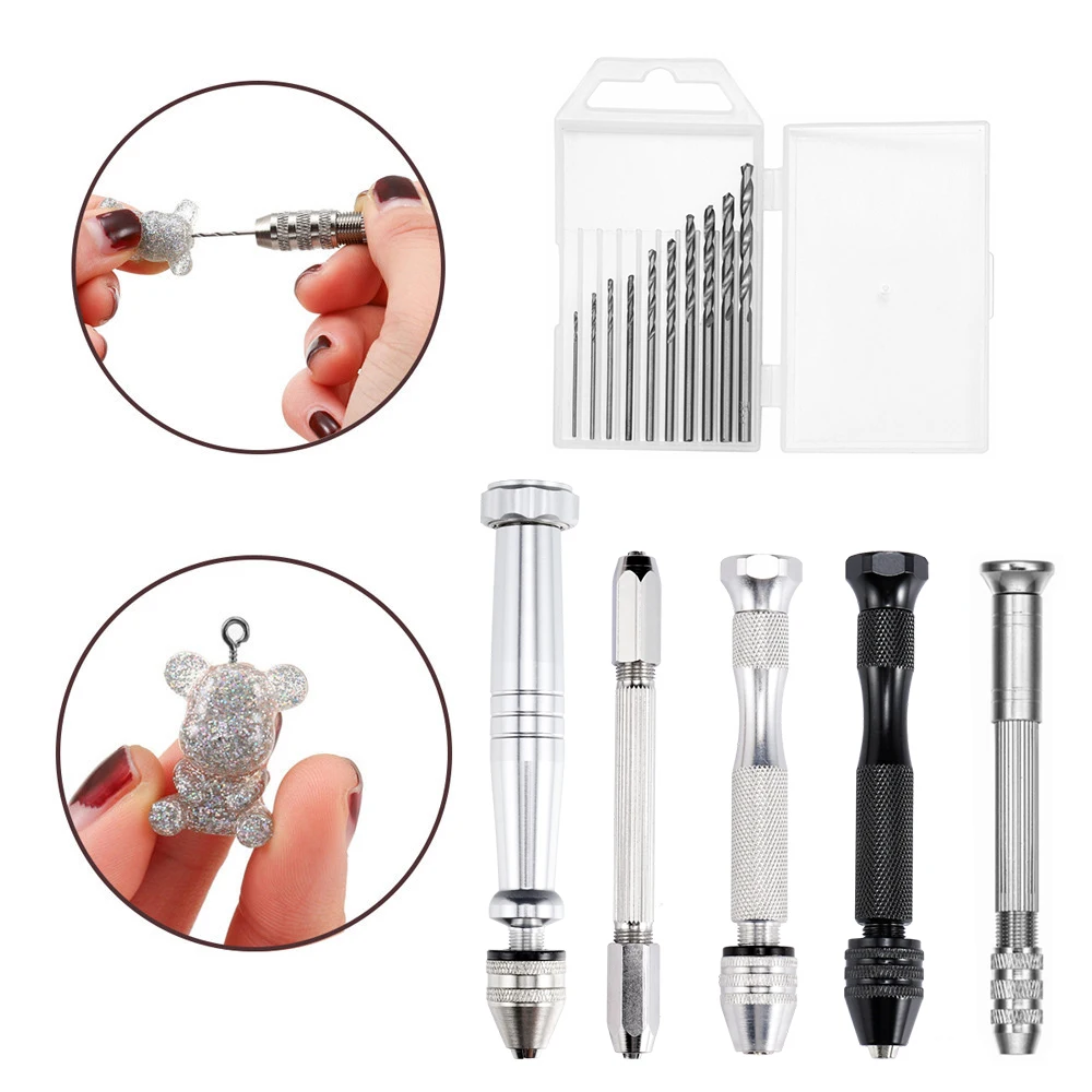 Metal Hand Drill Equipments UV Resin Epoxy Mold Tools 0.8mm-3.0mm Drill Screw for DIY Resin Crafts Jewelry Making Handmade Tools