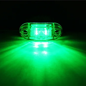 

PC Lens Side Marker Light Oval Green Blinker Waterproof 12V-24V 2 Diodes