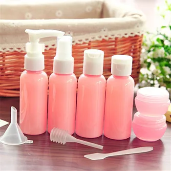 

9PCS/Set Portable Travel Bottles Set Of Cosmetic Bottles Plastic Pressing Vaporizer Makeup Tools For Travel Bottles