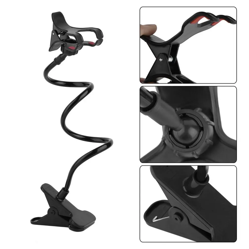 Lazy Shelf Bedside Mobile Phone Holder Clip For Smart Adjustable Stand Desk Long Bending Foldable Support | Автомобили и