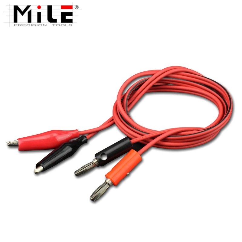 MILE 1m Crocodile Clip For Multimeter Probe Alligator Cilp to AV Banana Plug Test Lead DC Power Supply Tester Cable Tool DIY alligator clips test hooks clips alligator clip adapter