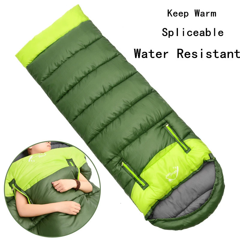 Travel Sleeping Bag Indoor Lazy Sleep Bag Outdoor Hiking Waterproof Splicing Envelope Cotton Thicken Warm Camping Sleeping Bags