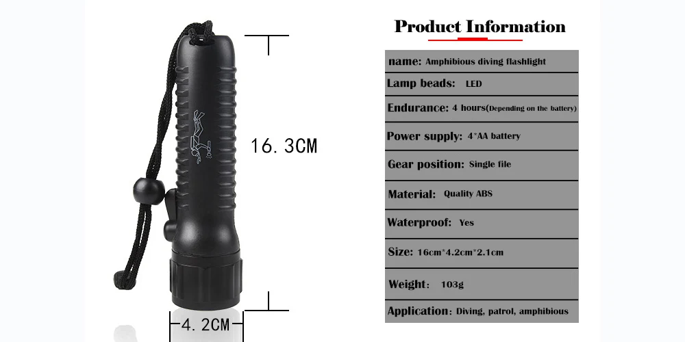 PROSTOMRER Multifunction Waterproof Led Flashlight Submersible Led Lights Professional Diving Light Flashlight Powerful Torch