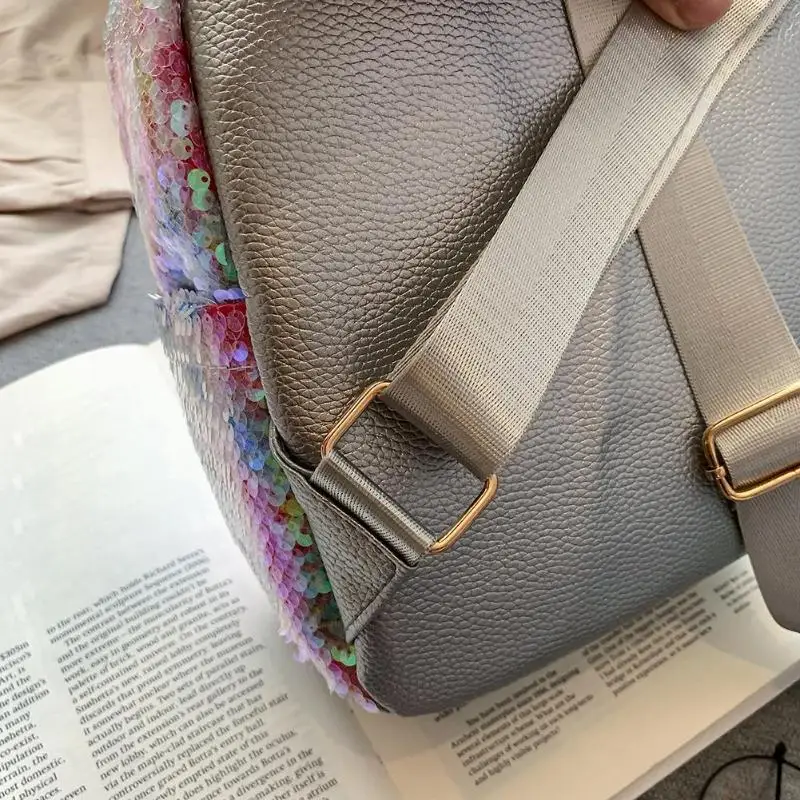 2019 женский туристический рюкзак с блестками для девочек-подростков, блестящие повседневные блестящие Сумки из искусственной кожи, милые