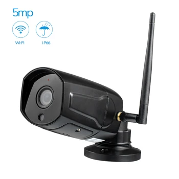 شراءHd رصاصة 5MP كاميرا Ip سوداء واي فاي لاسلكية في الهواء الطلق مقاوم للماء الأشعة تحت الحمراء للرؤية الليلية كشف الحركة Cctv كاميرا ويب Freeshipping