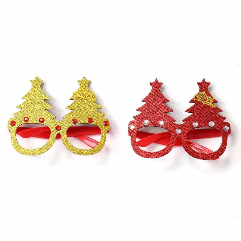 New Year Glasses Gifts Merry Christmas Eve Decorations Party For Home Ornaments Decor Xmas Tree Santa Claus Deer Snowman