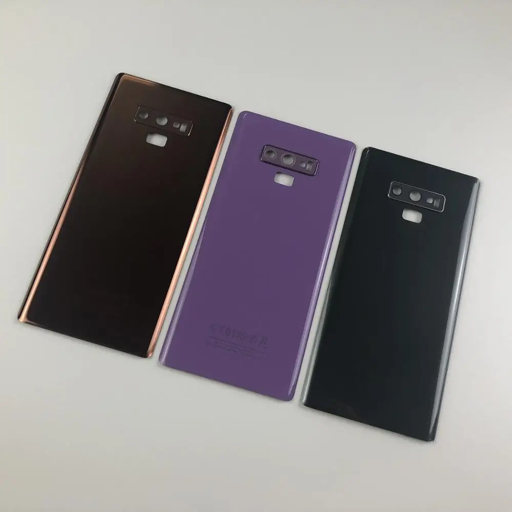 Для samsung Galaxy Note9 Note 9 N9600 SM-N9600 корпус крышка батареи стеклянная задняя крышка+ крышка объектива камеры+ наклейка клей