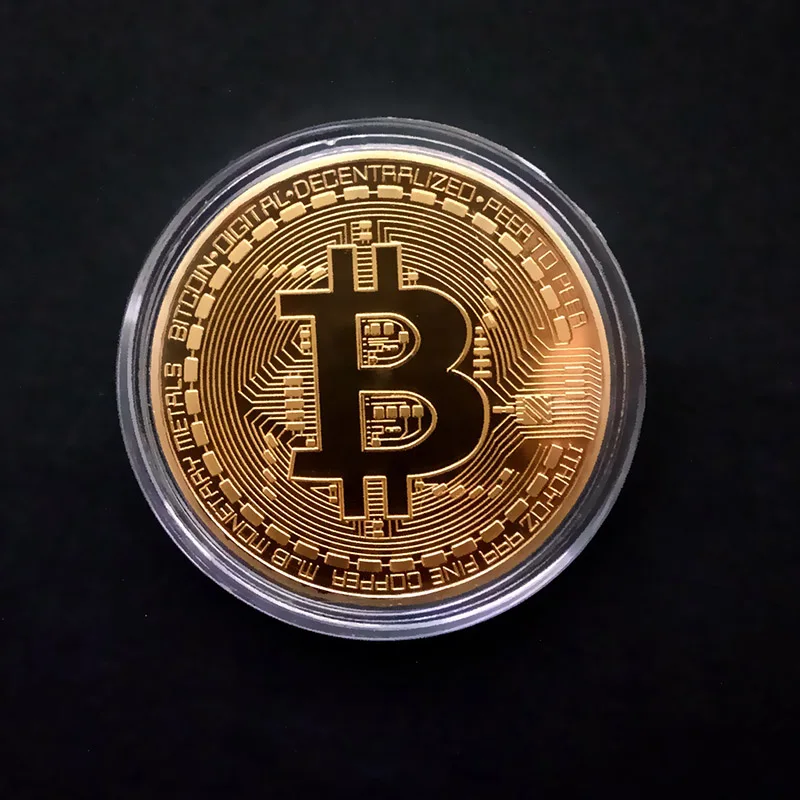 Antique Collection Metal 1PCS Plated Gold Physical Bitcon BTC Bitcoints Case Commemorative Souvenir Art Coins Collectible Gift-0