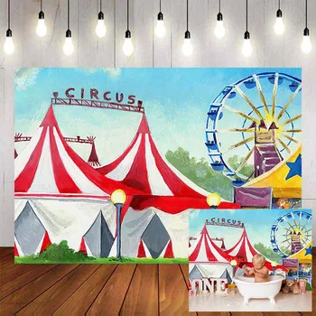 

Mehofond Circus Photography Background Ferris Wheel Tent Birthday Party Baby Shower Backdrop Photophone Photo Studio Props
