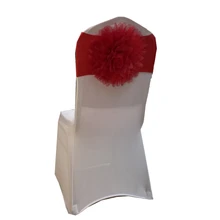 Новинка, 100 шт./лот, декоративная накидка на стул с цветами, лента для свадебных стульев, большой цветок для Кьявари стульев, Свадебные Поставщики