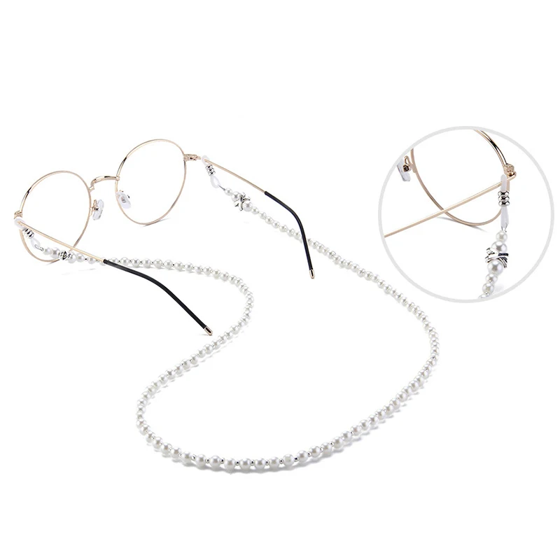 

Pearl Sunglasses Chain Wearing Neck Holding Beaded Lanyard Cord Pearl Beaded Sunglass Reading Glasses ChainEyewear Accessories