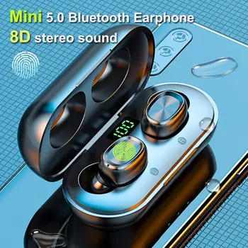 

PJD B5 TWS 5.0 Bluetooth Earphones Wireless Earphones Digital Display Touch Control 8D Stereo Earbuds Bass Handsfree Headset