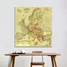 36x36 inches Non-woven Waterproof Spray Painting Maps of Europe in1920 Peace Conference at Paris For Wall Decor Map Map 36x36 inches Non-woven Waterproof Spray Painting Maps of Europe in1920 Peace Conference at Paris For Wall Decor Map Map