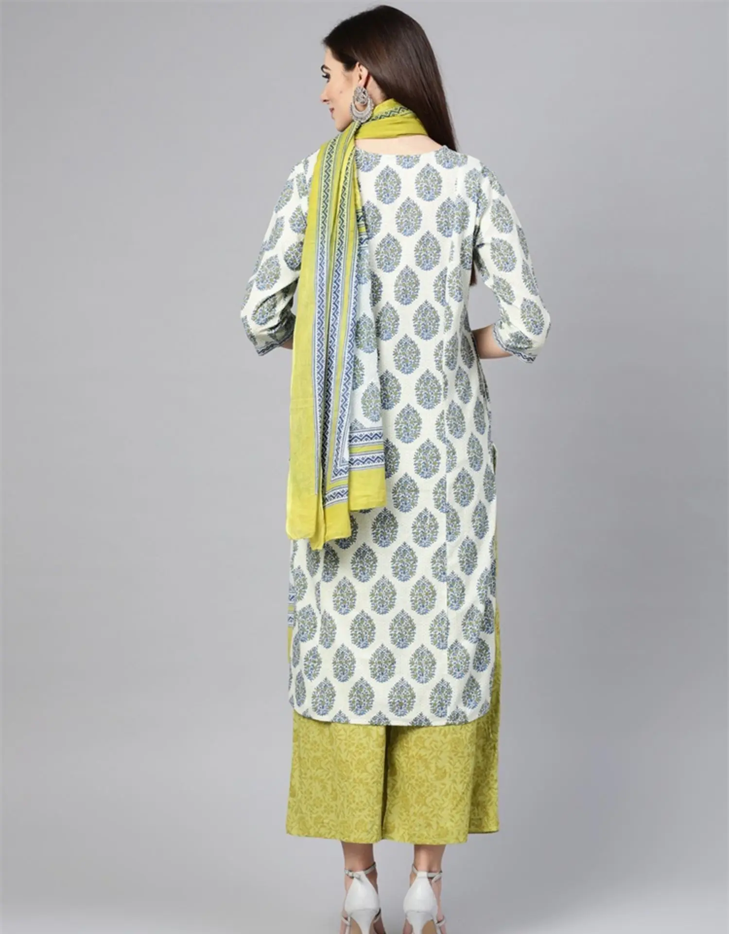 Индийское платье Kurta Punjabi, трехсекционный хлопковый этнический костюм Kurti для женщин, для дам, традиционное пакистанское Vestido Indiano Roupa