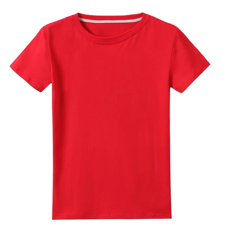

High Quality Pure Color Cotton T-shirt Boys Girls Sports Casual Fashion Breathable Sweat Absorbing summer 2-16Y T-shirt Top