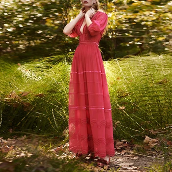 

Sexy V Neck Long Dress Three Quarter Sleeve Spring Summer Maxi Dresses Women Evening Party Night Club Vintage Vestidos Clothes